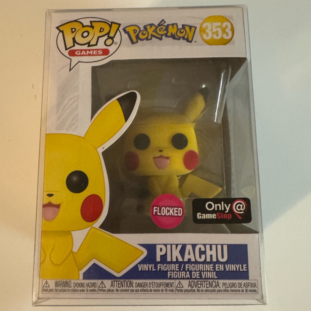 ⚡️353 Funko Pop Games Pokémon Pikachu Flocked Only at GameStop⚡️